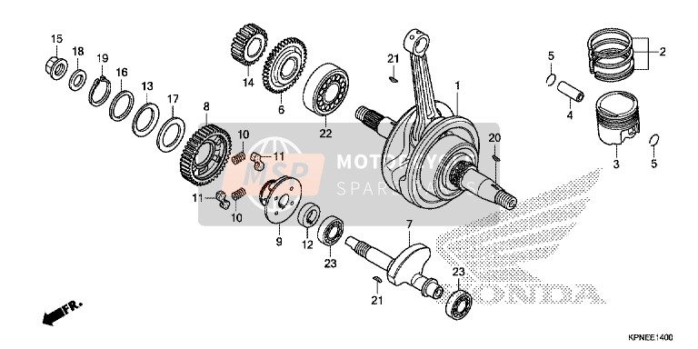 23121KTT900, Gear, Primary Drive (20T), Honda, 0